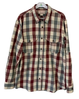 Filson Heavyweight Flannel Shirt Plaid Red Gray Cream Men’s Size XL Large #C13 - Image 1 of 4