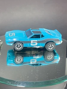 Aurora AFX Javelin #5  HO Slot Car, Blue Black vintage Magna-Traction - Picture 1 of 7
