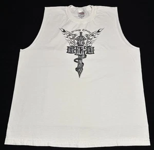 Orange County Choppers Tribal Sword White Tank Top Flames Sz XL Vintage Y2K ‘03 - Picture 1 of 7