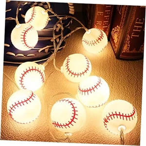  Baseball Deko Lichterkette, Timer batteriebetrieben 6,5ft 10LED-big - Bild 1 von 8