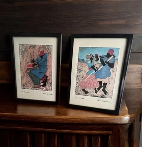 Gerahmte afrikanische Kunstdrucke von Paul Nzalamba - Der Trommler & der Bauer - Bild 1 von 8