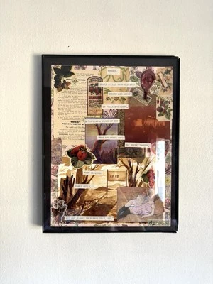 Arte original colagem decoração morango floral femme safira Queer Love Mikah - Imagem 1 de 4