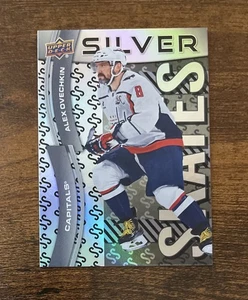 Patines plateados extendidos de cubierta superior 2024-25 Alex Ovechkin SS-31 capitales - Imagen 1 de 2