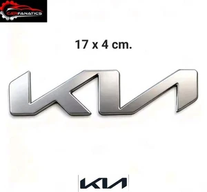 KIA, SCRITTA LOGO STEMMA POSTERIORE COLORE SILVER BIADESIVA CM 17 X 4.0 - Picture 1 of 1