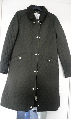 joules Rosewell Dk Green Diamond Quilted  Showerproof coat with Collar size 8 - Image 1 of 4