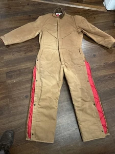 Walls Blizzard-Pruf Vintage isolierter brauner Canvas-Overall hergestellt in den USA für Herren 46 kurz - Bild 1 von 3
