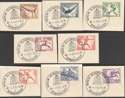Lot Stamp Germany Sc B79-89 1936 Sheet WWII 3rd Reich Olympics Commemorative U 3 - Image 1 of 3