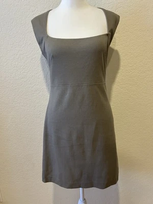 Everlane The Dream 90s Shift Dress Taupe Size XS Square Neck Cotton Minimalist - Image 1 of 4