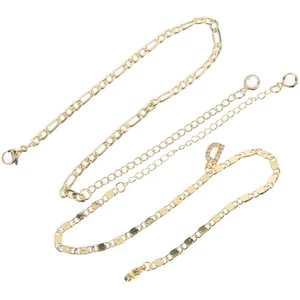 2 piezas tobillera de acero inoxidable para mujer Miss delicadas tobilleras para pulsera - Imagen 1 de 12
