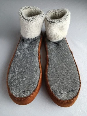 Woolrich Zapatilla Calcetines Gamuza Borde Fondo Duro Lana Completamente Forrado Unisex Gris Foto 1 de 4