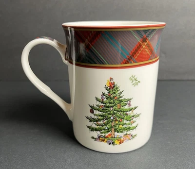 Taza de tartán Spode árbol de Navidad | Taza de café con mango a cuadros | 11 oz. | T2403 Foto 1 de 4
