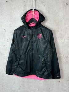 Nike Barcelona Printed Big Logo Nylon Black Light Jacket Size L - Picture 1 of 15