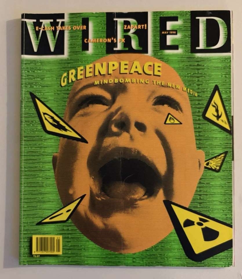 Wired Magazine May 1996 Greenpeace Cover – James Cameron FX, Murdoch, Internet - Image 1 of 4