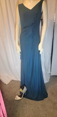 Новый T-сумки Лос-Анджелес собранными в Рюш и собранными спереди макси S 4-6 розничной $198 темно-бирюзовый - Изображение 1 из 4