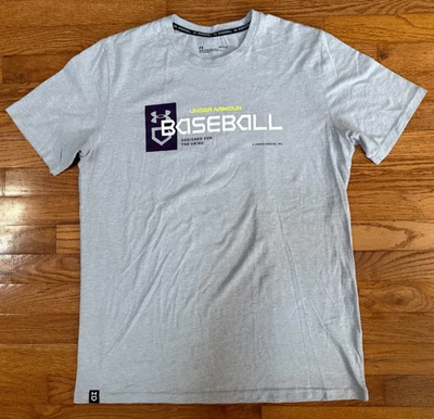 Under Armour Baseball Loose Fit Gray Athletic Casual T-shirt Men's L - Image 1 of 4