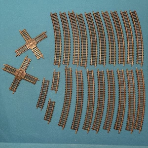 VINTAGE SAKAI JAPAN HO MODELLEISENBAHN GLEIS BELEUCHTET MIT 23 STÜCK! RAR! GÜNSTIG! 🚂🚂🚂 - Bild 1 von 7