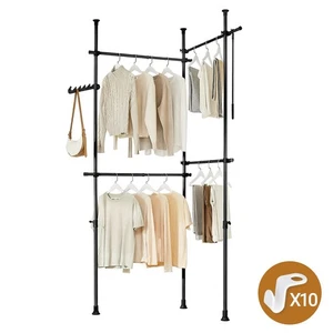 B-waren Teleskop Kleiderständer, robuster Kleiderstange KLS03-II-SCH-bwaren - Bild 1 von 9