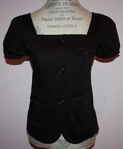 Chaqueta Top para Mujer Marc by Marc Jacobs Negra Mangas Cortas con Botones Frontal Talla 4 - Imagen 1 de 4