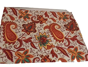 Laura Ashley Floral And Paisley Print Table Cloth 60" X 84" Fall Colors Vintage - Picture 1 of 2
