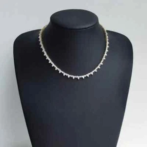 8 Ct Round Simulated Diamond Elegant Choker Tennis Necklace 14k Yellow Gold Over - Picture 1 of 5