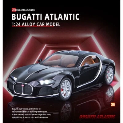 1:24 Bugatti Atlantic Metal Toy Car Diecast Alloy Sports Vehicle w/ Sound Light - Image 1 of 4