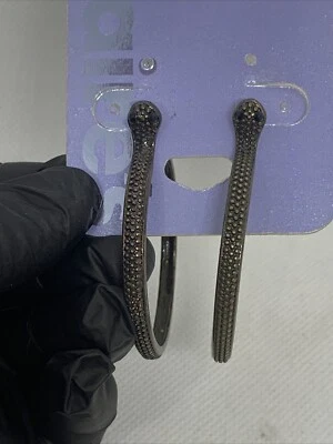 Pendientes Aro Serpiente Con Ojos Negros Brillantes Cobre Metálico NUEVO Orejas Sensibles Foto 1 de 4