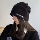 Hip Hop Women Hat Korean Style Hat Knitting Zipper Beanie Baggy Melon Cap