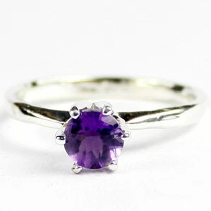 Amethyst, Solid 925 Sterling Silver Ladies Ring, SR311-Handmade - Picture 1 of 5