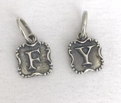 Waxing Poetic Charm Sterling Silver Tiny Crest Insignia Initial - Image 1 of 4