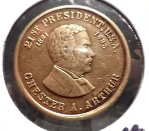 MONETA COMMEMORATIVA USATA DELLA PRES. ARTHUR, #21!! - Foto 1 di 2
