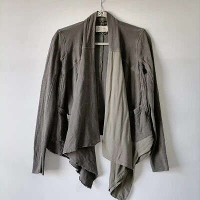 Saturday Sunday Womens Green Gray Uneven Hem Open Front Kimono Jacket Size S - Image 1 of 4
