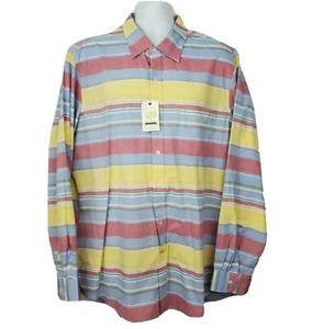 Club Room Mens Shirt Size XXL Slim NEW Long Sleeve Button Marina Stripe Colorful - Picture 1 of 12