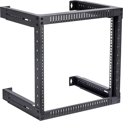 9U Adjustable Depth Wall Mount Open Frame Steel Network Equipment Rack 17.75 Inc - Image 1 of 4