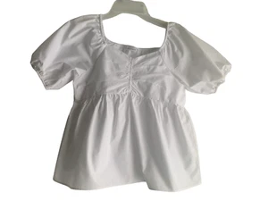 Naomi Lazarus Junior White Size XS for 12-1 4 Years Old Girl Blouse 100% Cotton - Picture 1 of 7