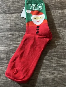 Christmas Socks Adult Medium - Sock it  To Me Santa New - Picture 1 of 4