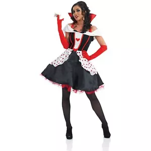 Rot Herzkönigin Kostüm Damen Herzdame Queen Kleid Karneval Faschingskostüme - Bild 1 von 5