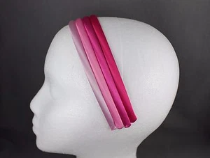 pack of 4 thin skinny satin fabric covered headband hair band accessory 3/8 wide - Picture 1 of 4