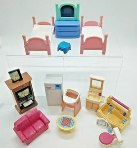Fisher Price Little Tikes 1990's Dolls House Furniture Bundle Lounge/Bedroom ETC - Picture 1 of 15