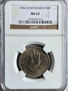 British Honduras 50 Cents 1962 NGC MS 65 - Picture 1 of 2