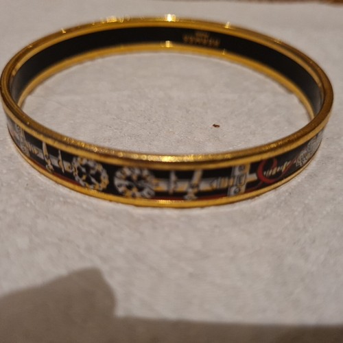 HERMÈS Bracciale Hermes Uni Smalto Blu Ghiaccio