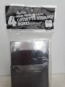 Vintage Audition plastic cassette storage boxes Case NEW WoolWorth 4 pack - Picture 1 of 4