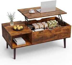 Coffee Table, Lift Top Coffee Tables for Living Room with Storage Shelf - Picture 1 of 6