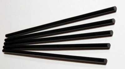 5 BLACK 5/16” DIAMETER 18” INCH LONG ACRYLIC PLEXIGLASS LUCITE COLOR ROD CLEAR - Image 1 of 4