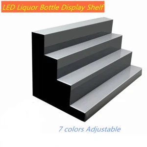 4 Ebenen LED beleuchtet Regal beleuchtet Weinflasche Bar Display mit Fernbedienungen - Bild 1 von 15