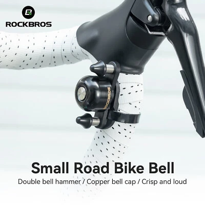 ROCKBROS Bike Bell,Dual-Hammer Copper Alloy Bicycle Bell for Adults,22.2-31.8mm - Image 1 of 4