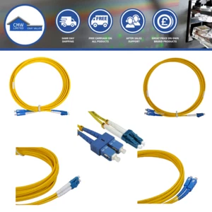 Fibre Optic Patch Cable LC to SC Duplex OS2 Single-mode w/ 3mm Jacket Yellow - Picture 1 of 17