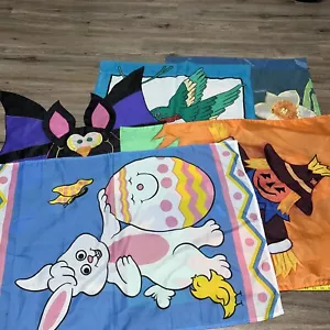 Lot Of 5 Yard Porch House Flags HALLOWEEN FALL SPRING EASTER - Picture 1 of 12