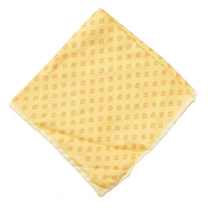 NWT RODA Yellow and Orange Foulard Print Silk Pocket Square - Picture 1 of 3
