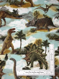 Dinosaur Fabric T Rex Dino Prehistoric Tree Cotton Timeless Treasures C8102 Yard - Picture 1 of 2