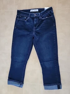 Signature by Levi Strauss Mid Rise Cuffed Capri Women's size 6 Blue Denim jeans - Imagen 1 de 3